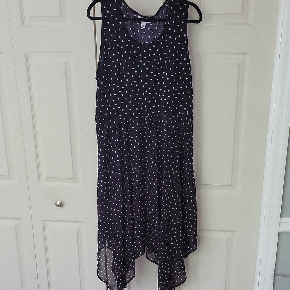 Elle XL Black Polka Dot Sleeveless Dress